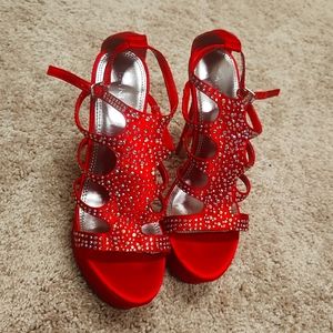 Gorgeous Red Satin Heels 👠